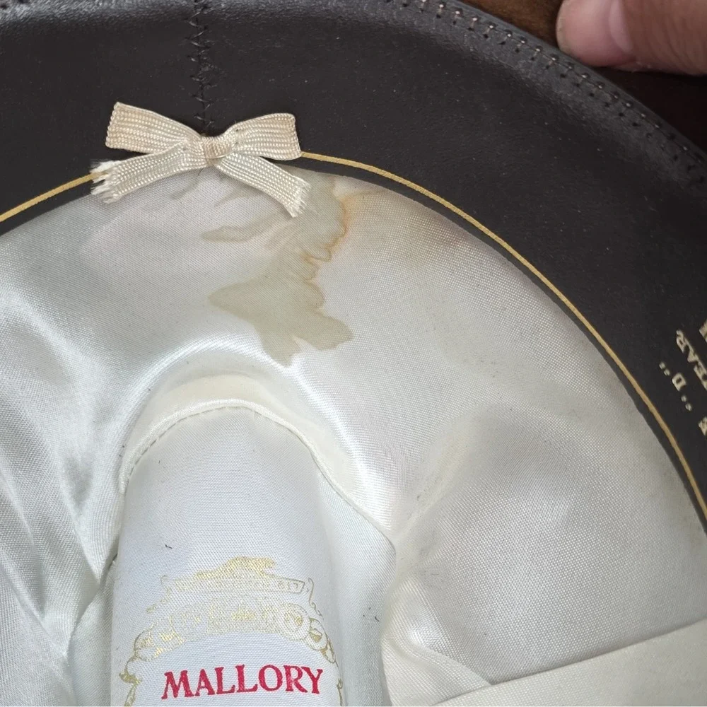 Stetson Mallory 4X Beaver Brown Western Hat Double D Pinch Fedora Feather